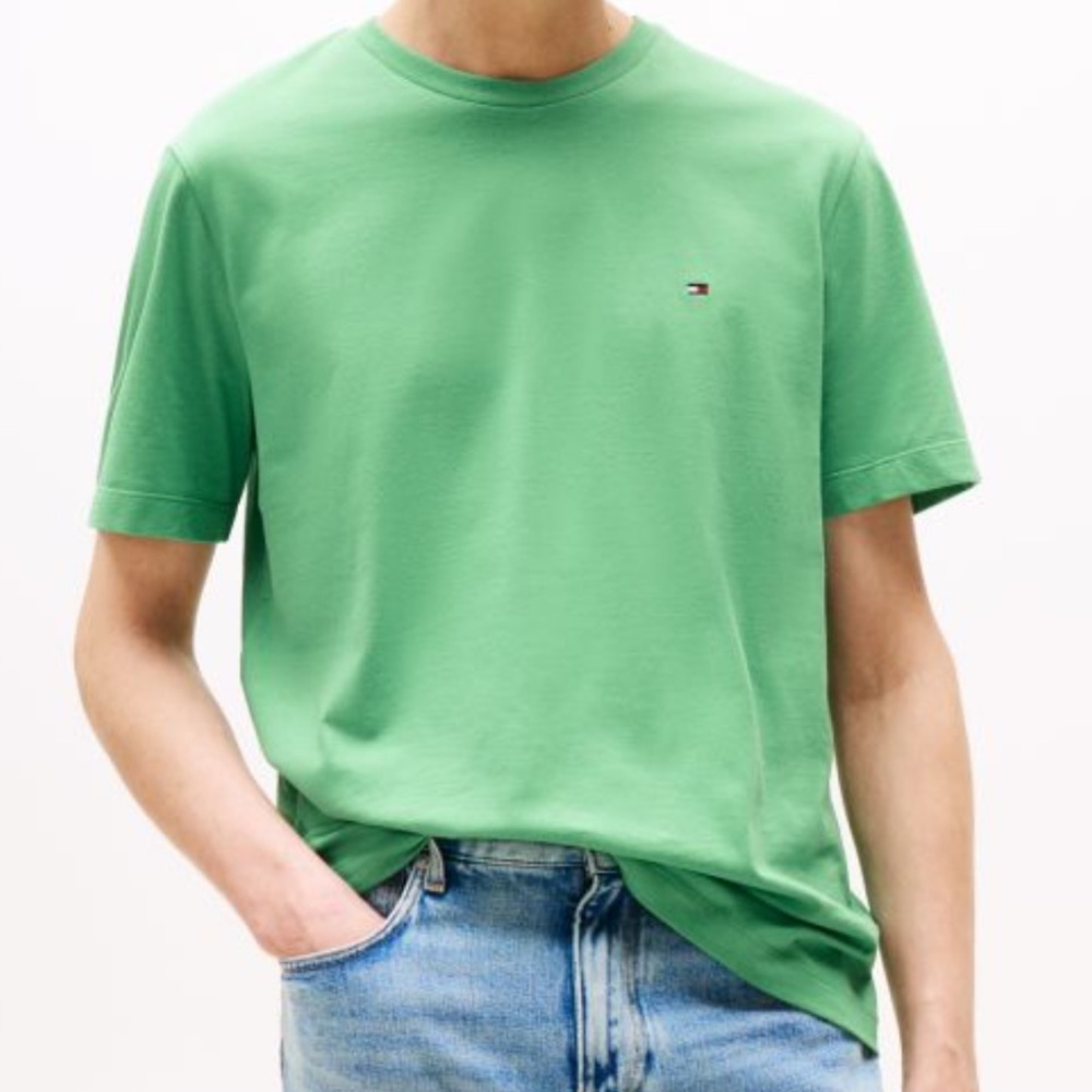 NWT Tommy Hilfiger Men’s Regular Fit T-Shirt 100% Cotton Green Size L